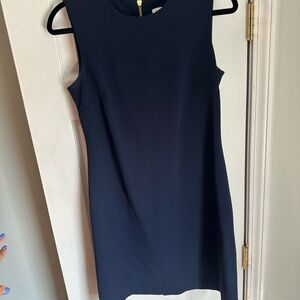 Calvin Klein Blue Sheath Mini Dress Crew Neck Sleeveless